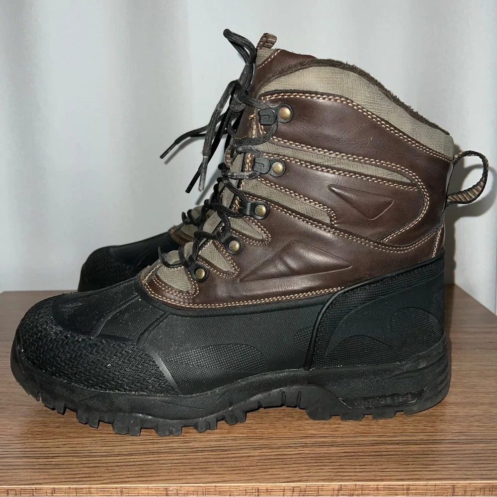 Weatherproof Men's Clint Black & Brown Winter/Waterproof Outdoor Boots Size 12